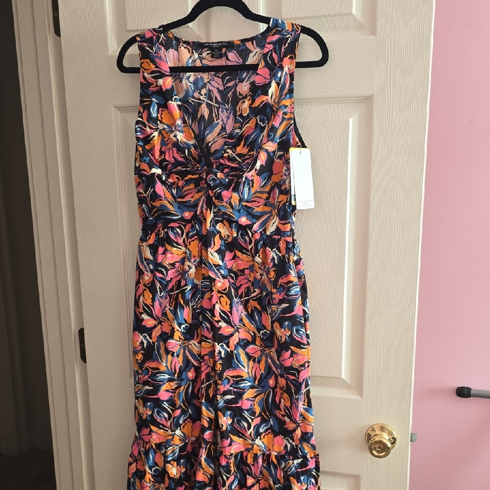 Vibrant Floral Maxi Dress - Pink‎ and Orange
